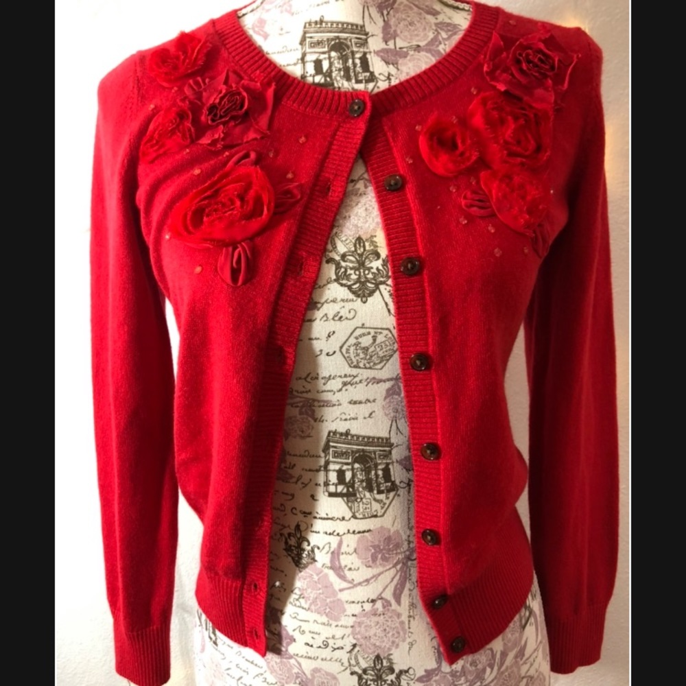 Bannana Republic! Red Cardigan!